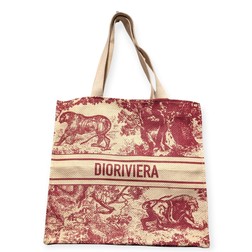 Dior Dioriviera Maroon and Cream Tote Bag